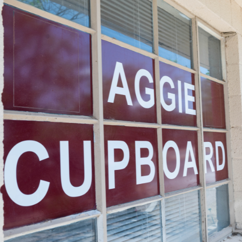 Photos outside the Aggie Cupboard building
